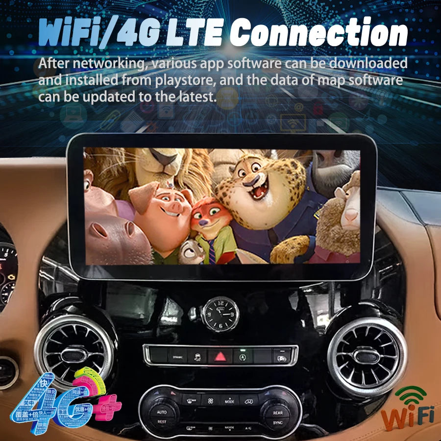 12.3inch Android 14 Car Radio For Mercedes Benz Vito 116 W447 2016 Autoradio Multimedia Pl