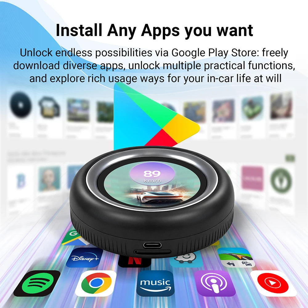 Ai Box Wireless Carplay Android Auto Adapter Android 13 Play Store Netflix Youtube Video B