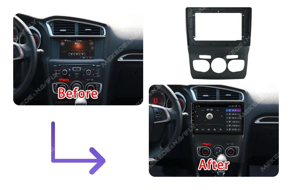 10 Inch Car Radio Fascias Frame for Citroen C4 C4L DS4 2 B7 2010-2018 2DIN Stereo Panel Ha | AUTOKITSHOP