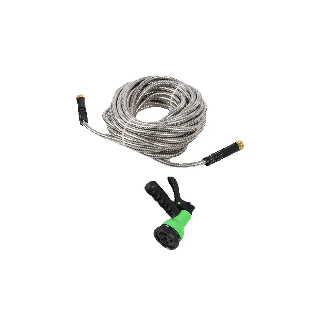 Stainless Steel Retractable Garden Water Pipe 15m 50FT FOR General Car Accessories