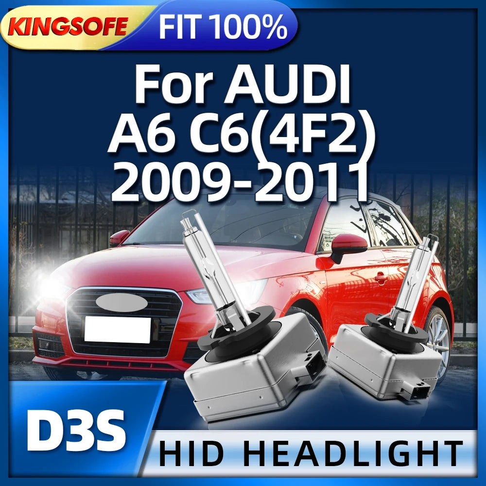 KINGSOFE 2Pcs Xenon 35W D3S HID Light Bulbs Car Headlight 6000K White Plug and Play For AU