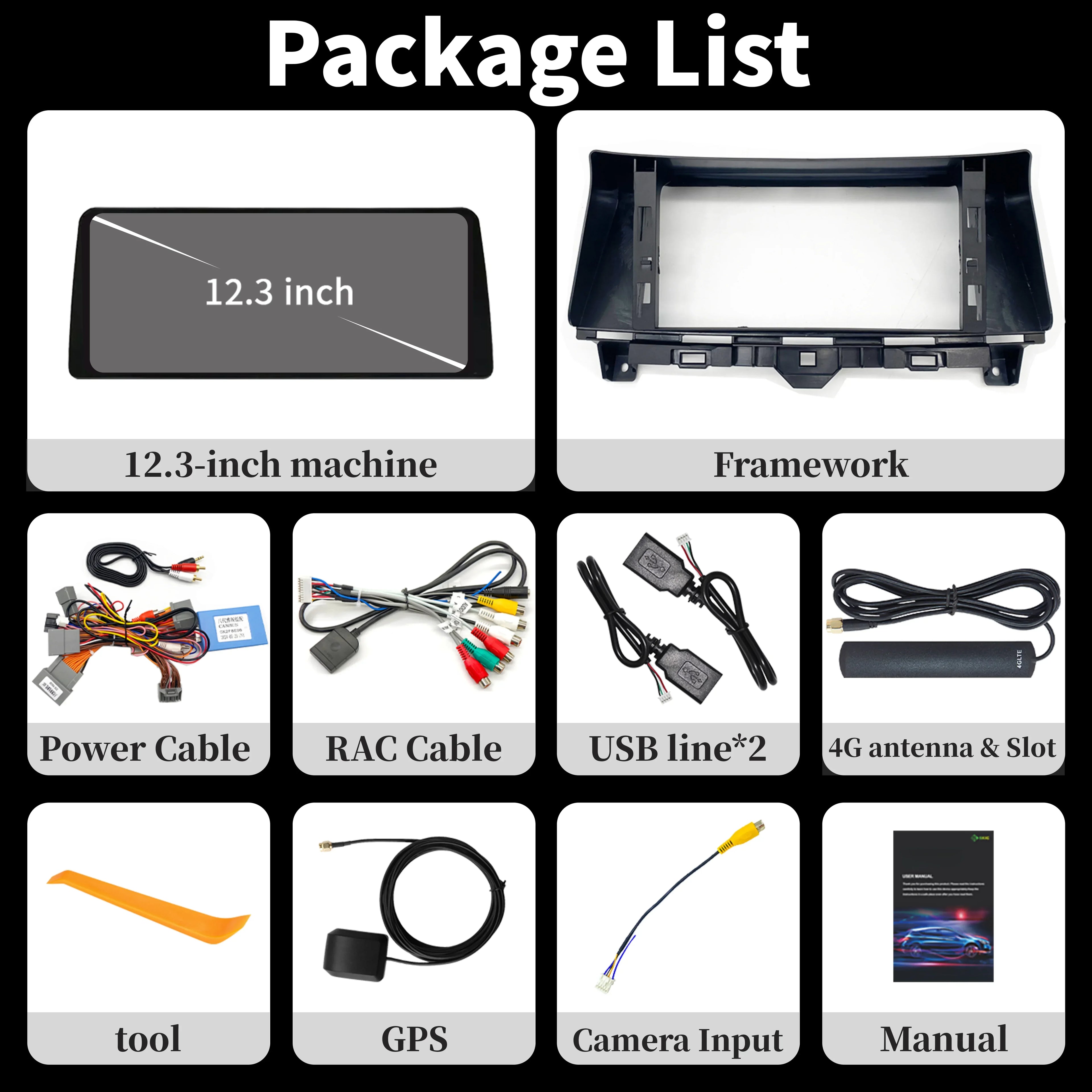 12.3inch Android Car Radio Multimedia Navigation 4G GPS Wireless BT CarPlay Touch Head Uni