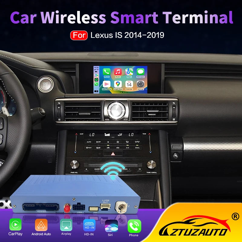 Latest Wireless CarPlay for Lexus IS 2014-2019, with Android Auto MirrorLink AirPlay Car P