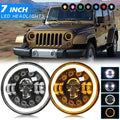 7 Inch Round LED Headlamp Automatic Turning Changes Motorcycle skull Headlights Fit For Ha
