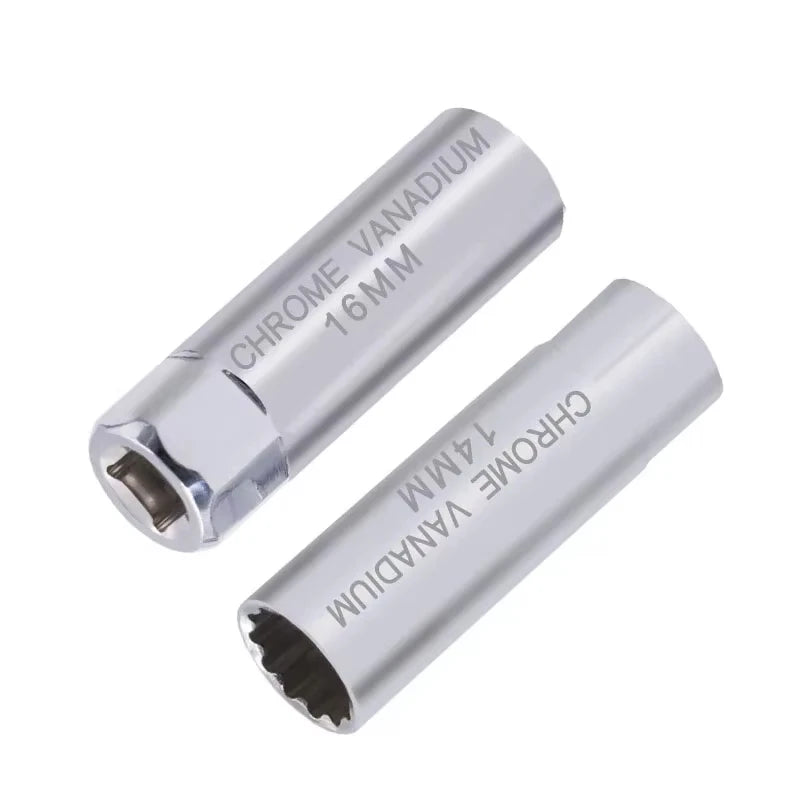 Universal Spark Plug Socket Spark Plug Wrench 3/8 Magnetic 12 Angle Thin Wall for 14mm 16mm Spar - Automotive LED Light