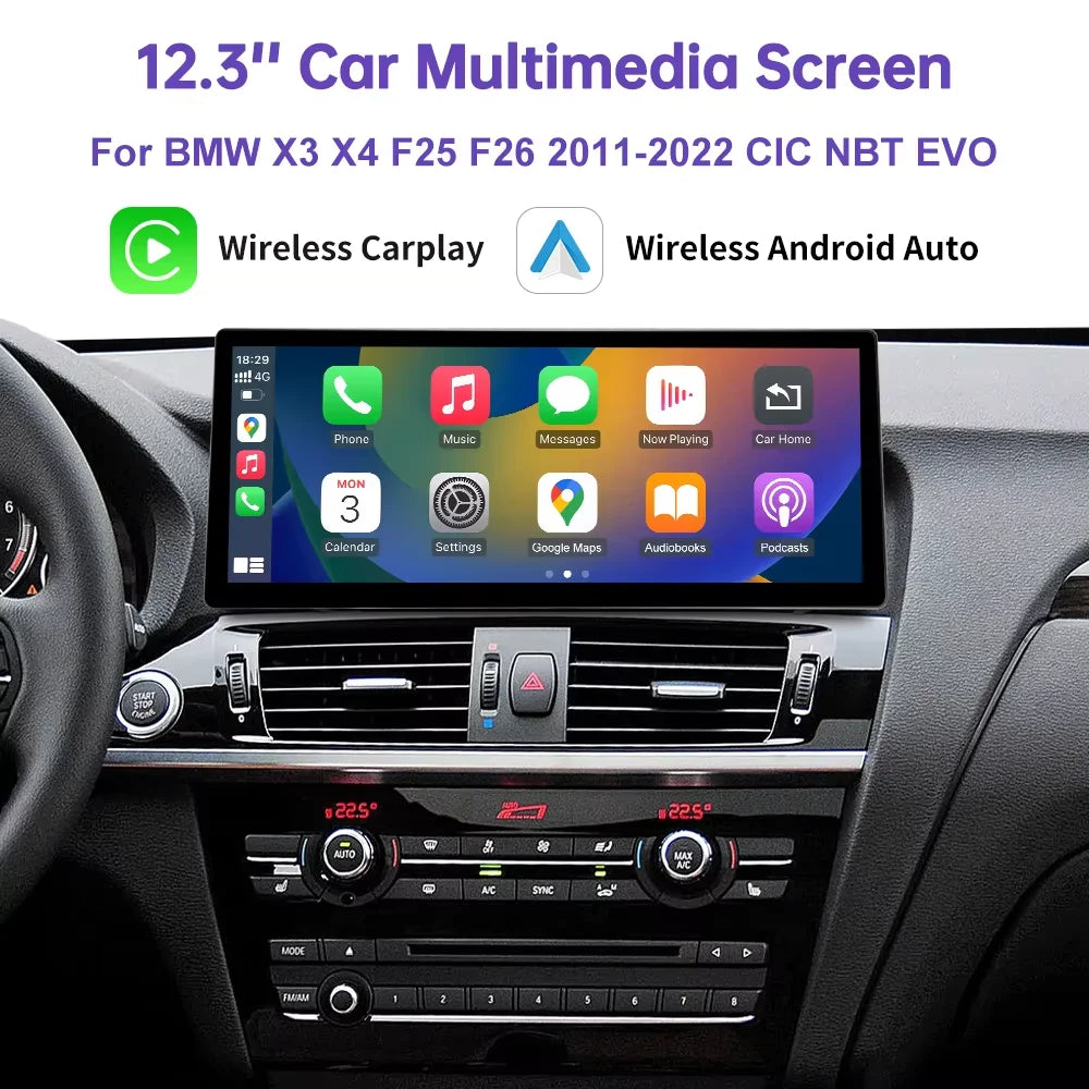 12.3 Ultra Thin Linux Touch Screen For BMW X3 F25 X4 F26 2011-2022 CIC NBT EVO System Wire | AUTOKITSHOP