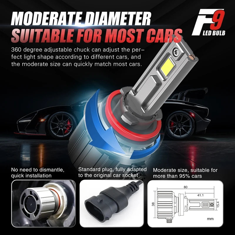 180W F9 LED H7 H11 H1 9005 H4 Headlight Kit Fog Light H4 H7 H8 H11 H1 9005 9006 LED Lamp L