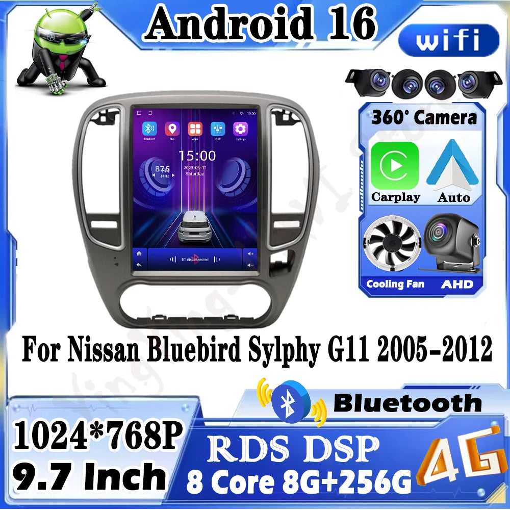 Wireless Carplay For Nissan Bluebird Sylphy G11 2005-2012 GPS Navi Car Radio Multimedia Pl