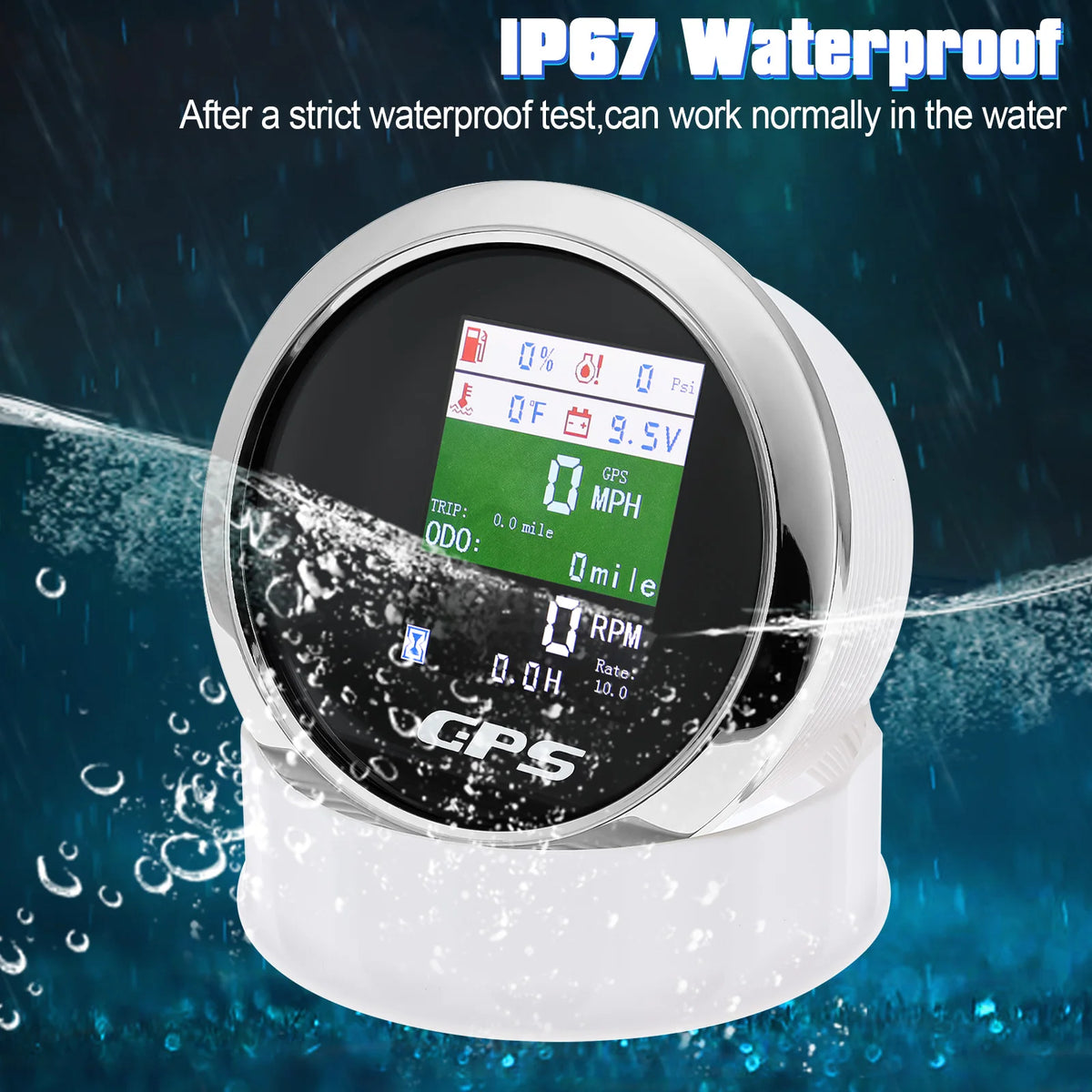 6 in 1 Multi-functional 85MM GPS Speedometer+Fuel Level+Water Temp+Oil Press+Volt+Tachometer Tem - Automotive LED Light