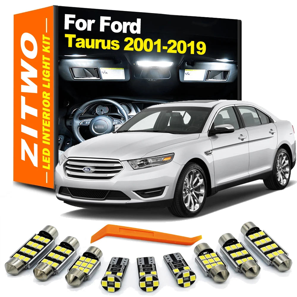 ZITWO 14Pcs Canbus LED Interior Light Trunk Lamp Kit For Ford Taurus 2010 2011 2012 2013 2014 2015 2016 2017 2018 2019 Car Bulb