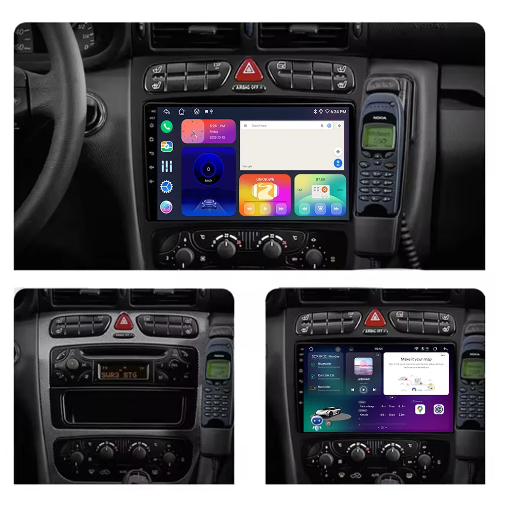 Android Auto For Mercedes Benz C Class W203 C200 C320 C350 CLK W209 2002-2005 332 Car Radi