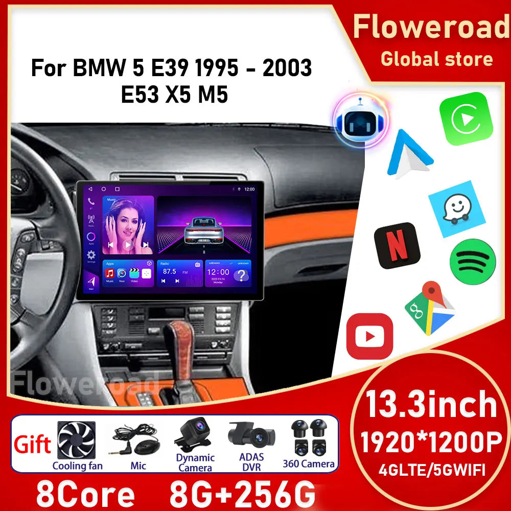 13inch Android For BMW 5 E39 1995 - 2003 E53 X5 M5 Car Radio Multimedia Video Player Navig | AUTOKITSHOP