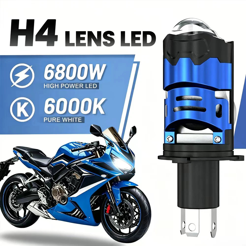 H4 LED Projector Lens Car Headlight 6500K White Canbus No Error 6800W 9800000LM 12V H4 Low