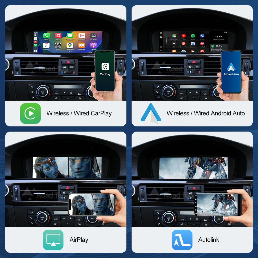 CN Road Top Wireless CarPlay Multimedia For BMW 3 Series E90 E91 E92 E93 2005-2011 CCC CIC | AUTOKITSHOP
