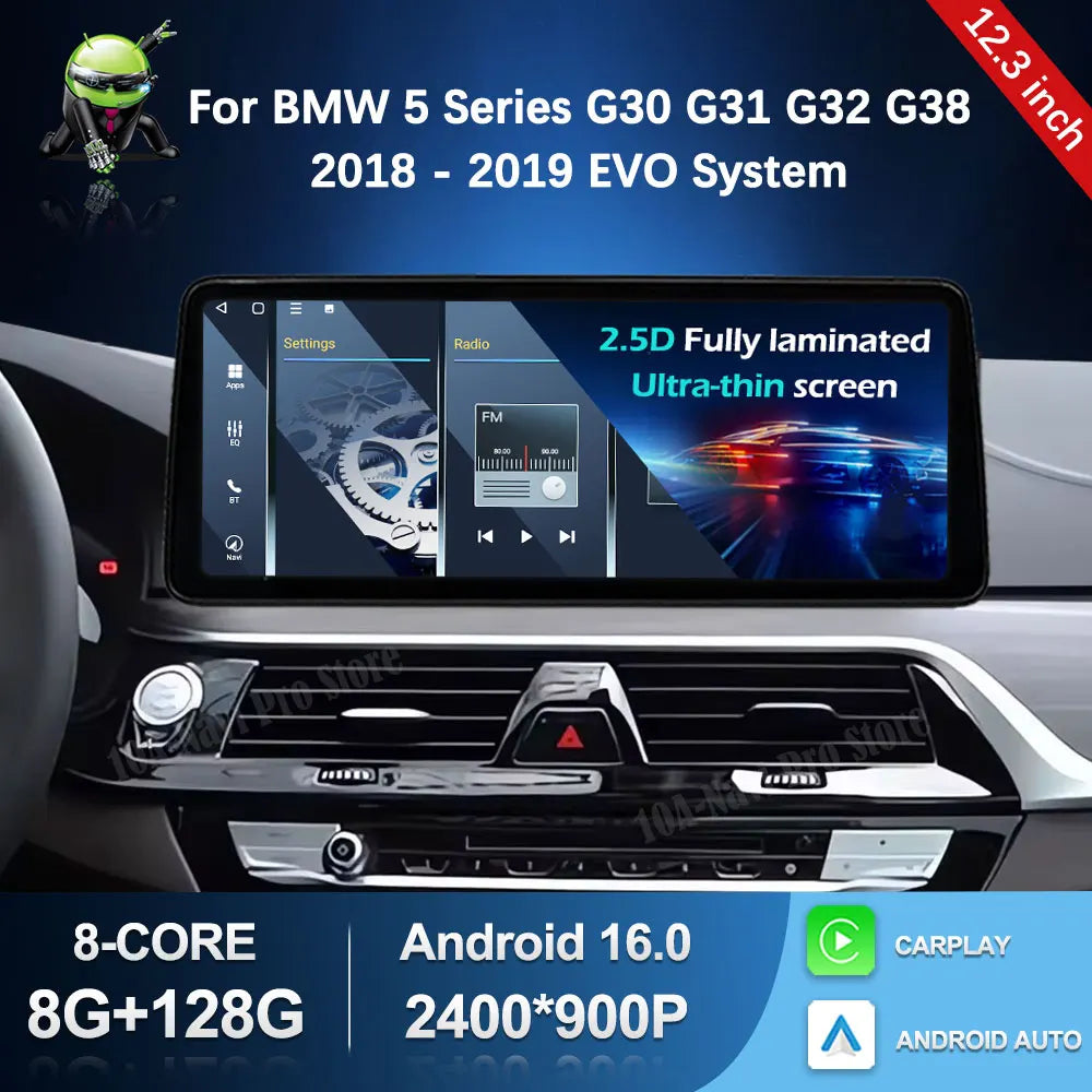 for BMW 5 Series G30 G31 G32 G38 2018 - 2019 EVO System Car Radio Multimedia Player Androi