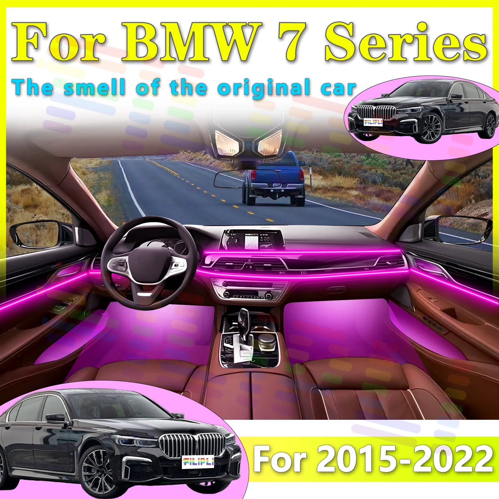 RGB - Ambient Light - for BMW G12 G11 - App Control - Car Interior Lighting | AUTOKITSHOP