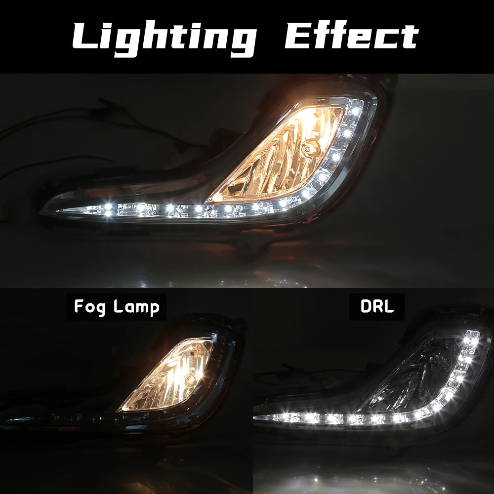 For Hyundai Accent 2012 2013 2014 2015 2016 2017 DRL LED Daytime Running Light Fog Lamp Ca | AUTOKITSHOP