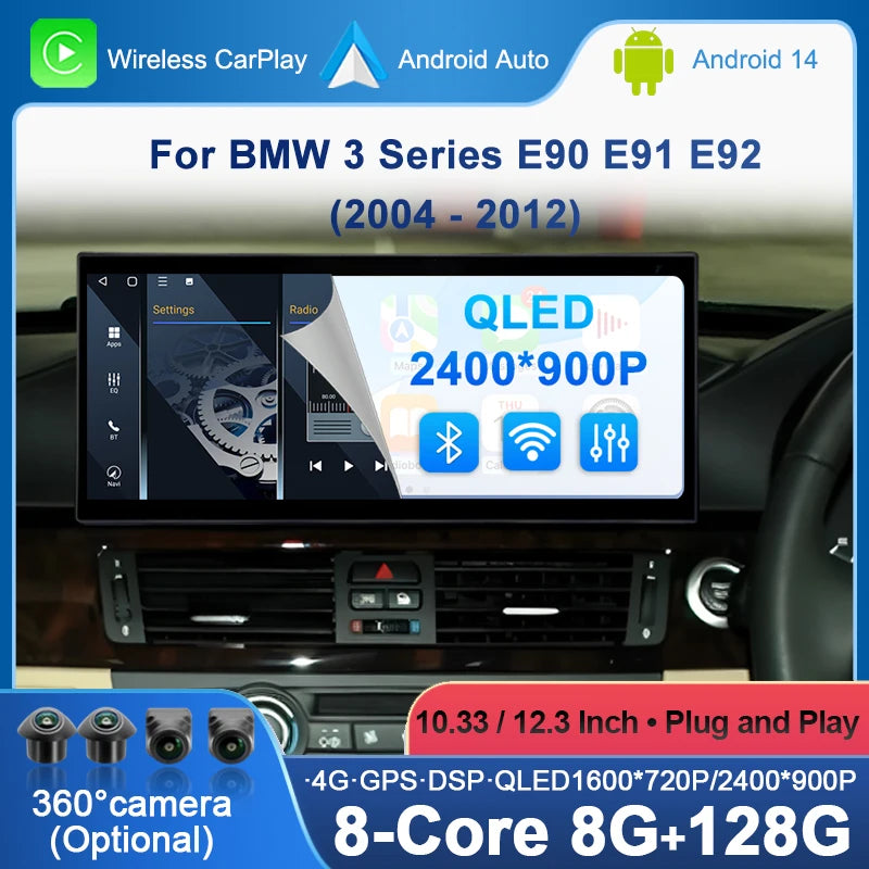 Car Multimedia Radio Player Right Hand Drvie For BMW 3 Series E90 E91 E92 2004 - 2008 2009