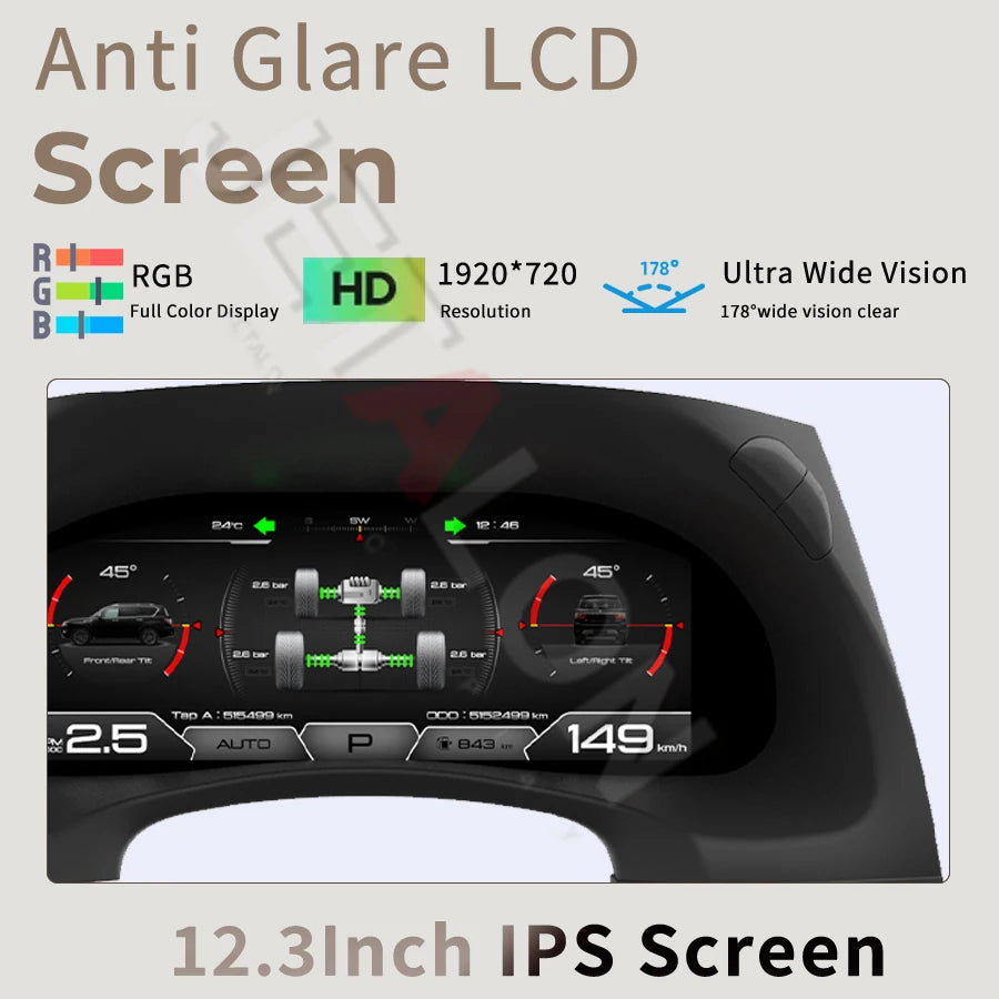 Car LCD Digital Cluster For Nissan Patrol Y62 2015-2021 Virtual Cockpit SpeedMeter Dash Sc | AUTOKITSHOP