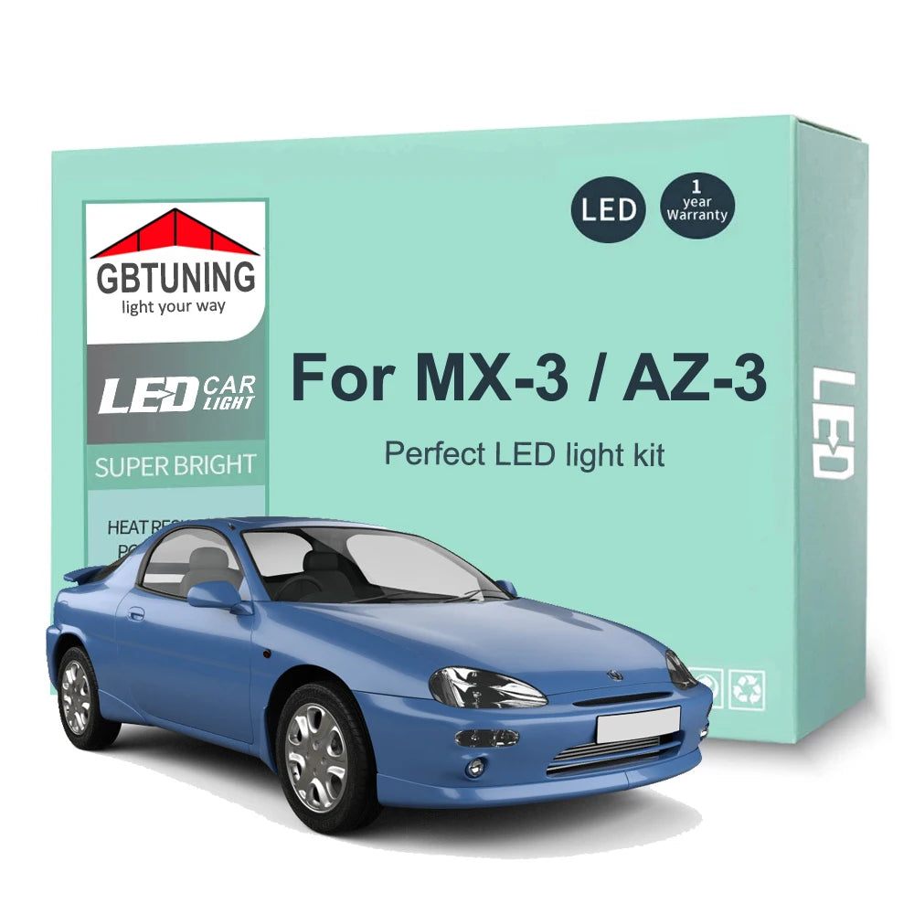 8-Piece LED Interior Light Kit for Mazda MX-3 MX3 Autozam AZ-3 - Canbus Error-Free Bulbs | AUTOKITSHOP