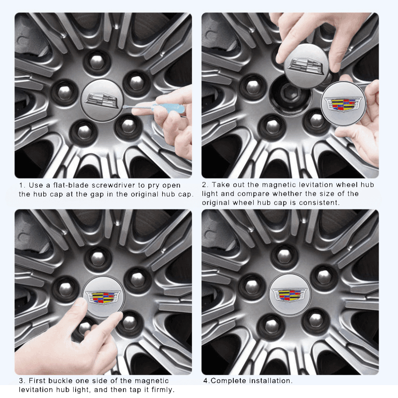 Suitable For Cadillac Magnetic Suspension Hub Caps & LED Suspension Luminous Wheel Hub Lights