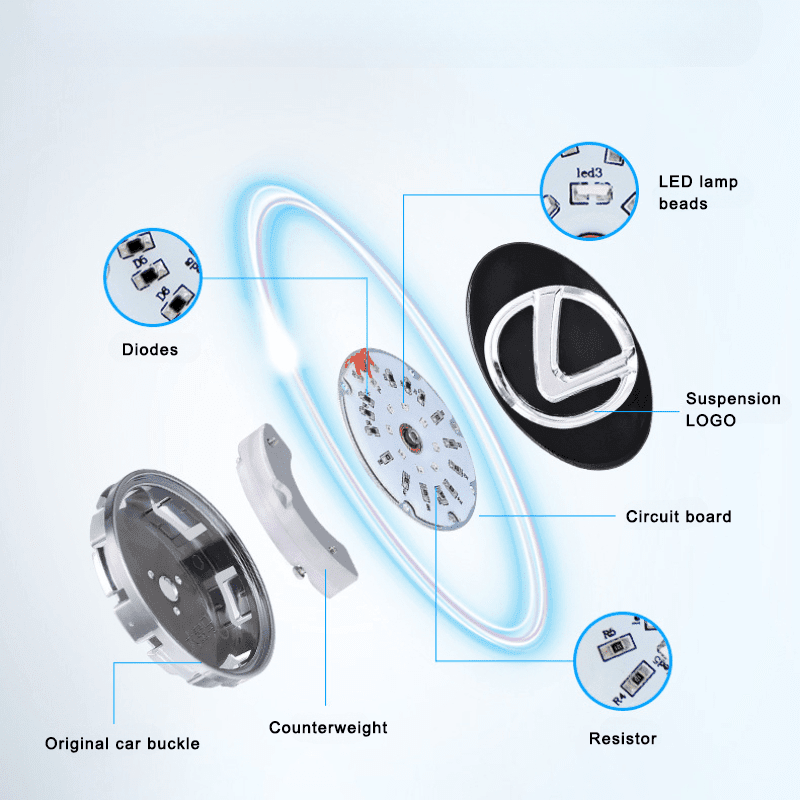 Suitable For Lexus Magnetic Suspension Hub Caps & LED Suspension Luminous Wheel Hub Lights