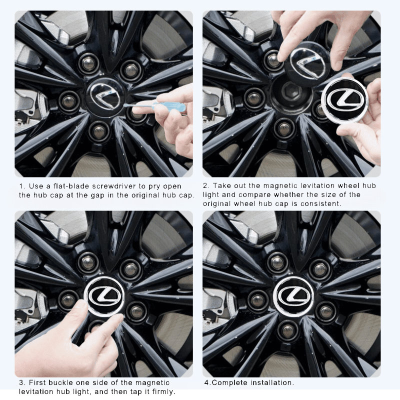Suitable For Lexus Magnetic Suspension Hub Caps & LED Suspension Luminous Wheel Hub Lights