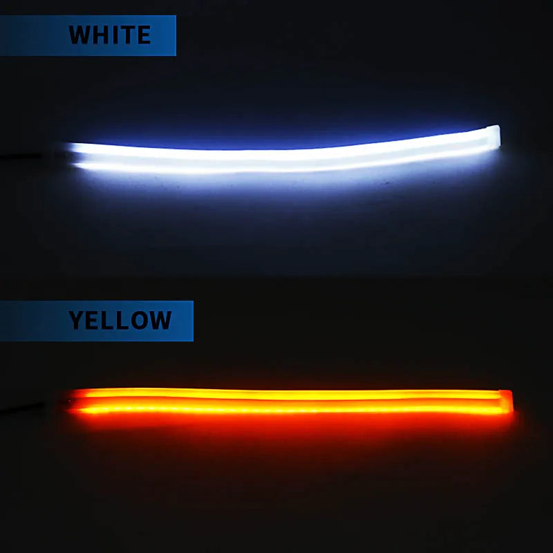 DRL Car Flexible LED Daytime Running Lights Turn Signal Lamp Headlight Waterproof 30cm 45c | AUTOKITSHOP