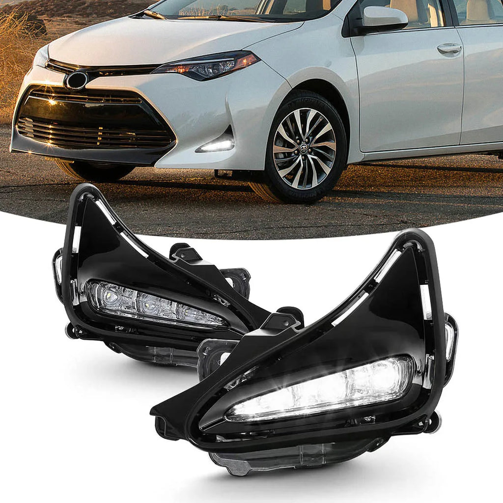 LED DRL Fog Lamp For Toyota Corolla LE/XLE 2017 2018 2019 Daytime Running Lights Bumper Dr | AUTOKITSHOP